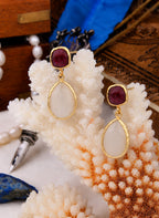 Root Ruby & Cat Eyes Earring