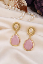 Pink Quartz & Cat Eyes Earring