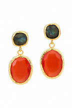 Labradorite & Cat Eyes Earring
