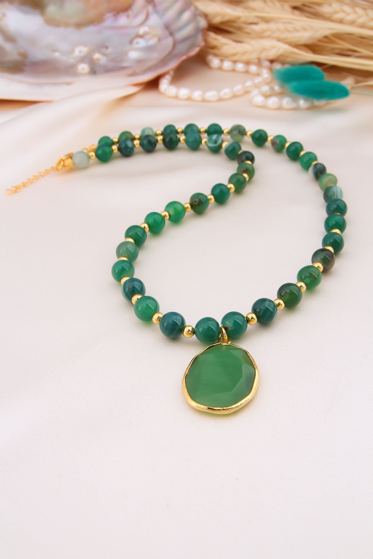 Agate & Cat Eyes Collier Image principale du produit