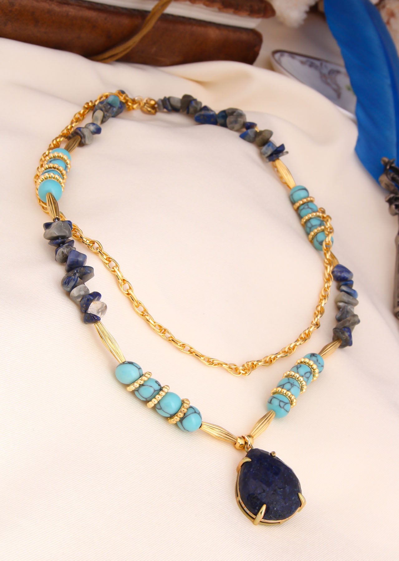 Saphire & Turquoise Necklace Main image