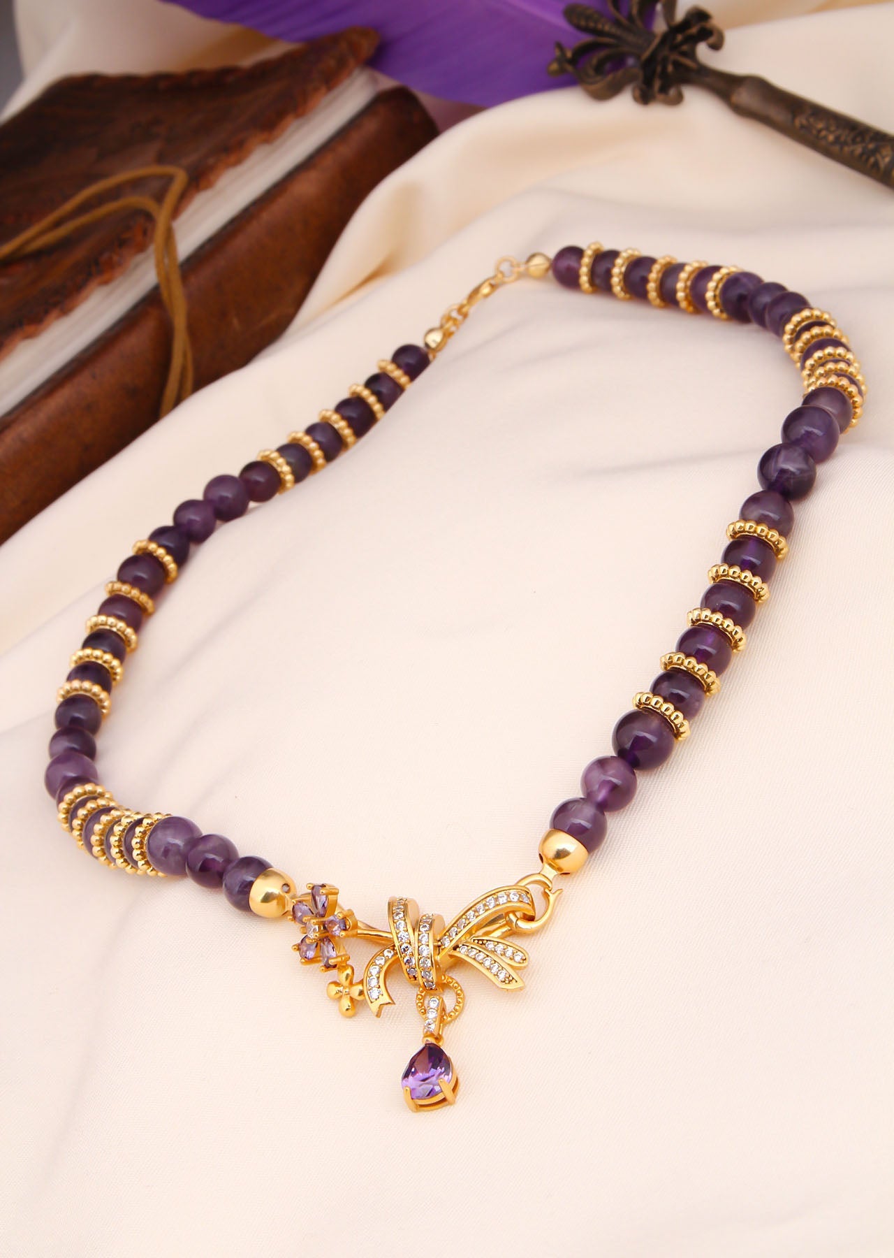Amethyst & Zircon Necklace Main image