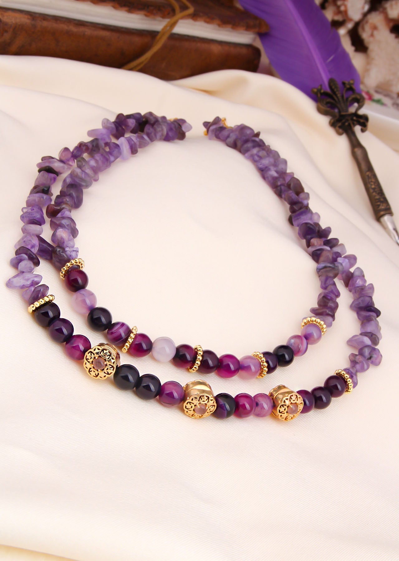 Amethyst & Zircon Necklace Main image