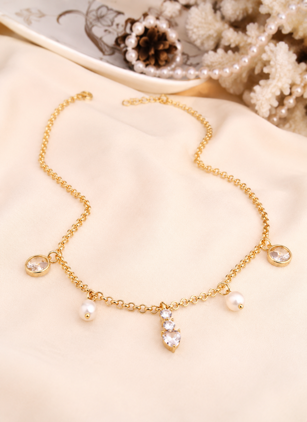 Pearl & Zircon Necklace Secondary image