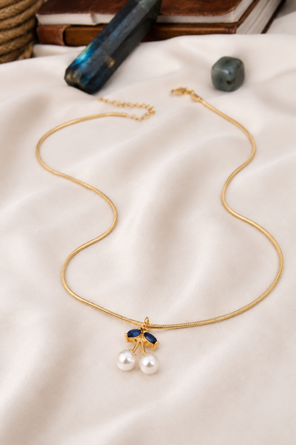 Pearl & Zircon Necklace Secondary image