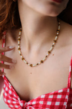 Pearl & Tiger Eyes & MoonStone Necklace