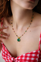 Malahite & Zircon Necklace