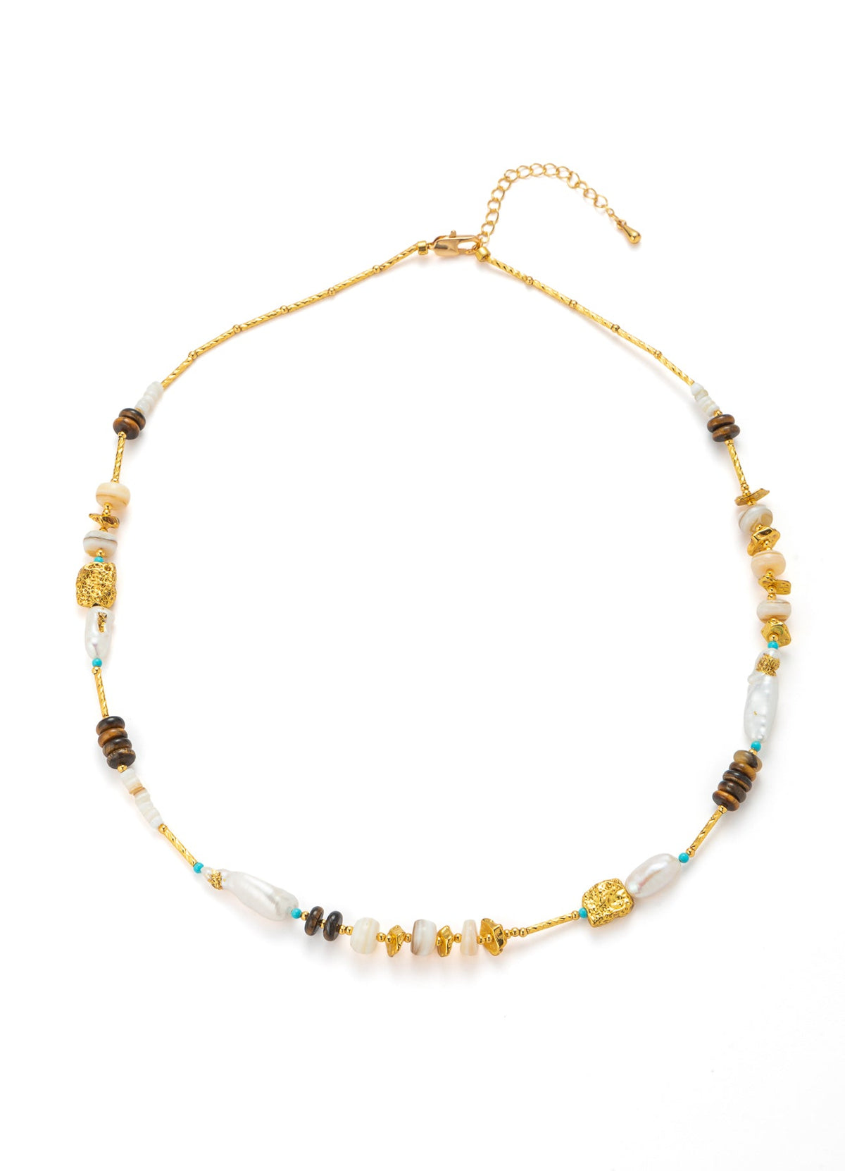 Tiger Eyes & Pearl Necklace Main image