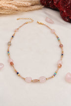 Pink Quartz & Agate Necklace