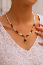 Tiger Eyes & Pearl Necklace