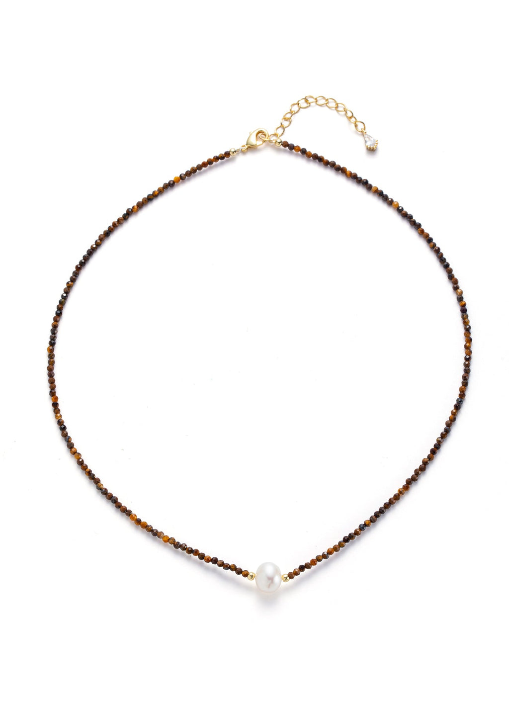 Tiger Eyes & Pearl Necklace
