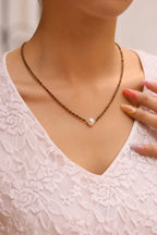 Tiger Eyes & Pearl Necklace
