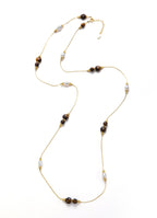 Tiger Eyes & Pearl Necklace