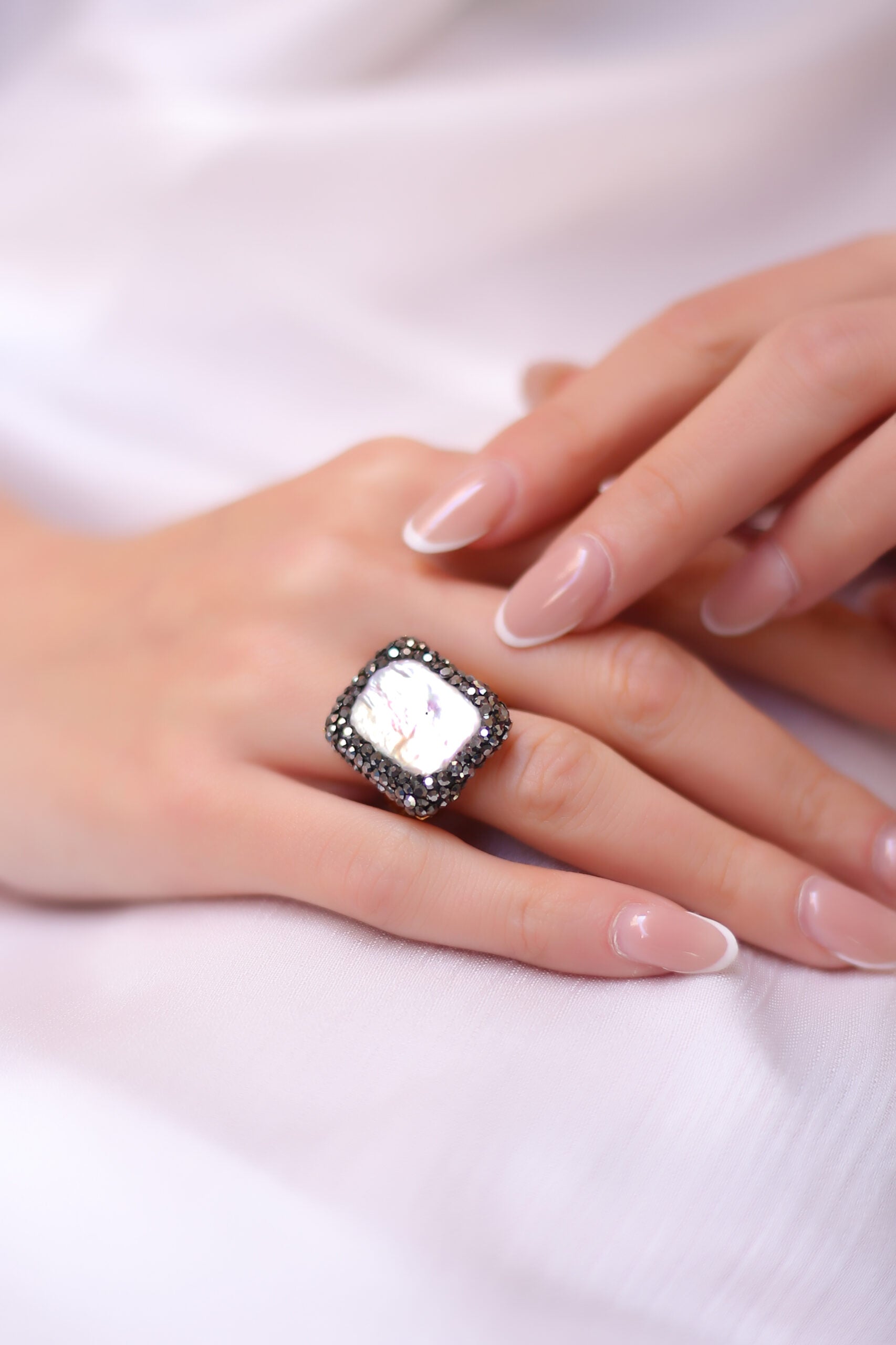 Pearl & Hematite Bague Main image