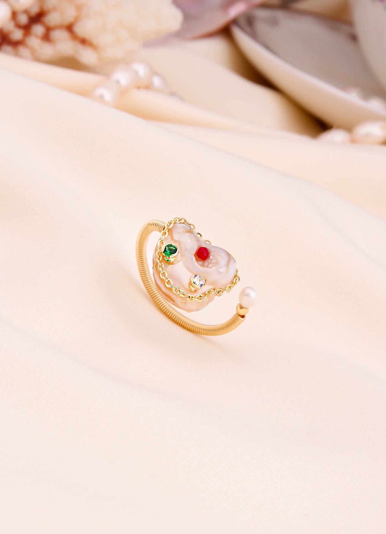 Zircon & Pearl Ring Image principale du produit