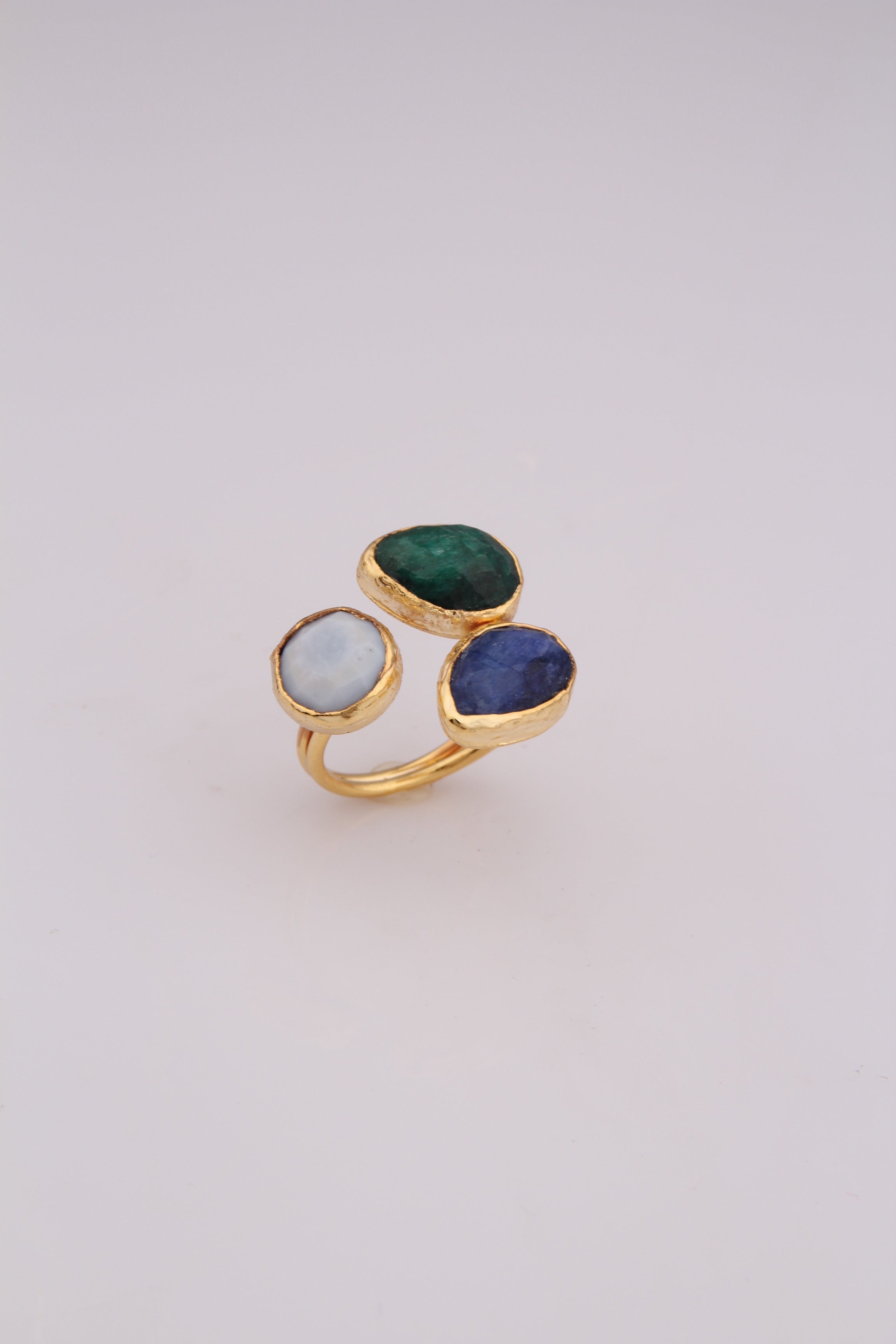 Lapis & Agate & MoonStone Ring Main image
