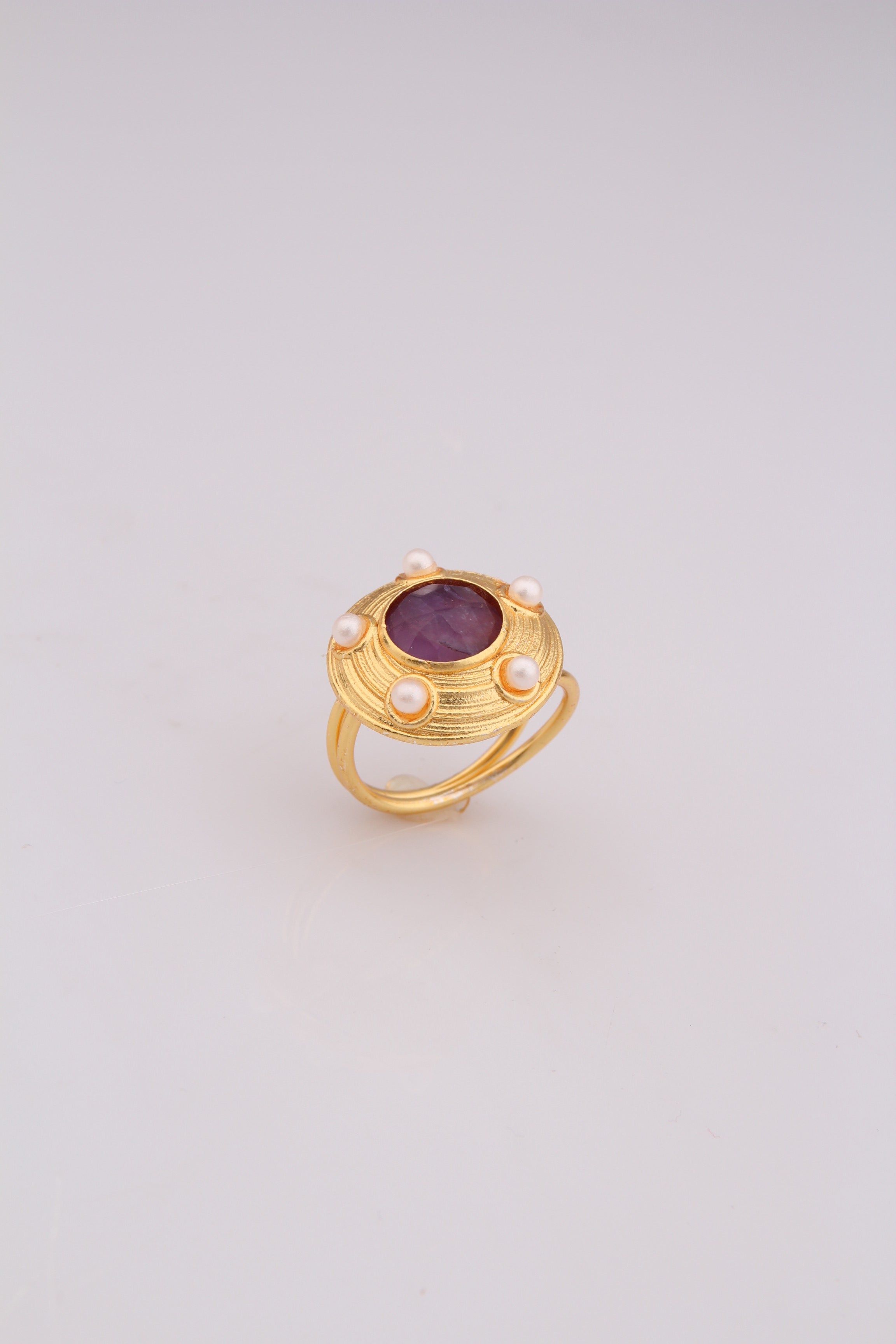 Strawberry Quartz & Pearl Ring Main image