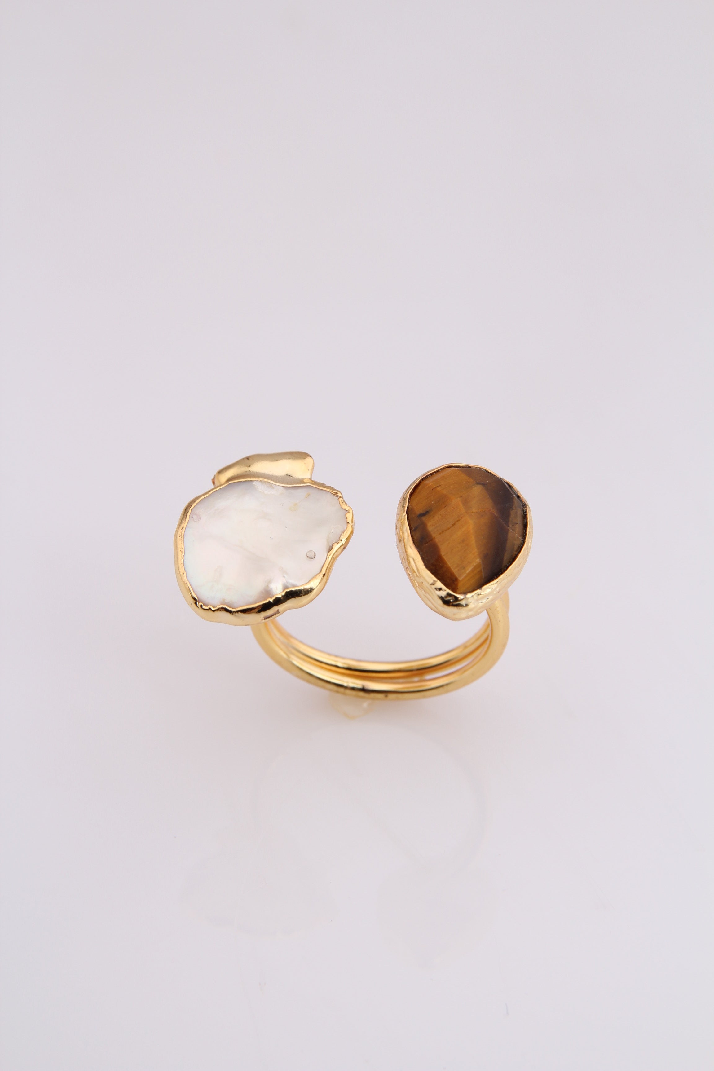 Tiger Eyes & Pearl Ring Main image