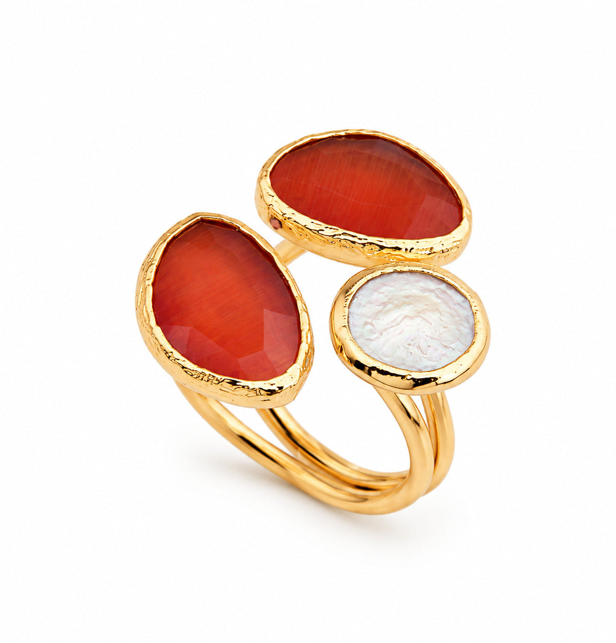 Pearl & Cat Eyes Ring