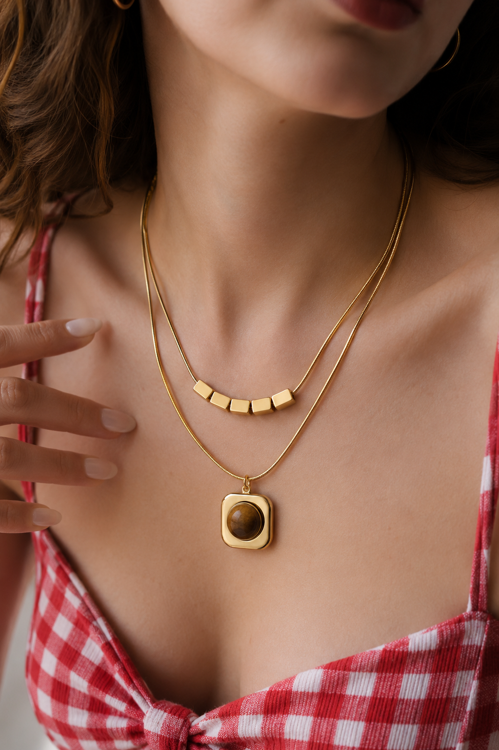 Stainless Steel Brown Necklace